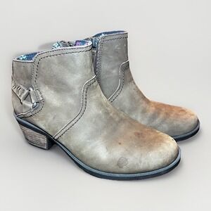 TEVA Foxy Ankle Booties Brown Nubuck Leather Shoes Women's Size 7.5